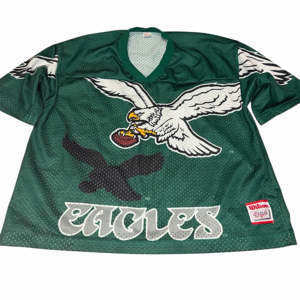 Vintage Rare Wilson Philadelphia Eagles Kelly Green Mesh Jersey 80s 90s XL - Picture 1 of 6